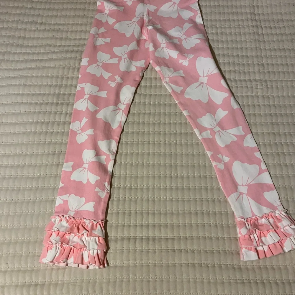 Matilda Jane Pink and White Floral Ruffle‎ Leggings